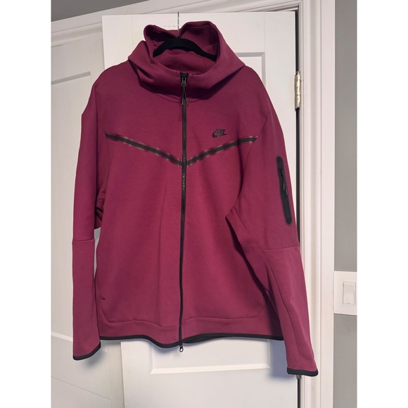 Nike Other - Nike Tech Fleece Full Zip Hoodie Burgundy Unisex XXL‎